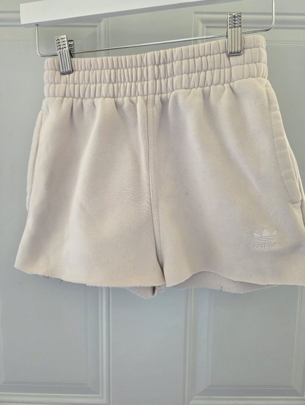adidas Cream Fleece Athletic Shorts Size XS